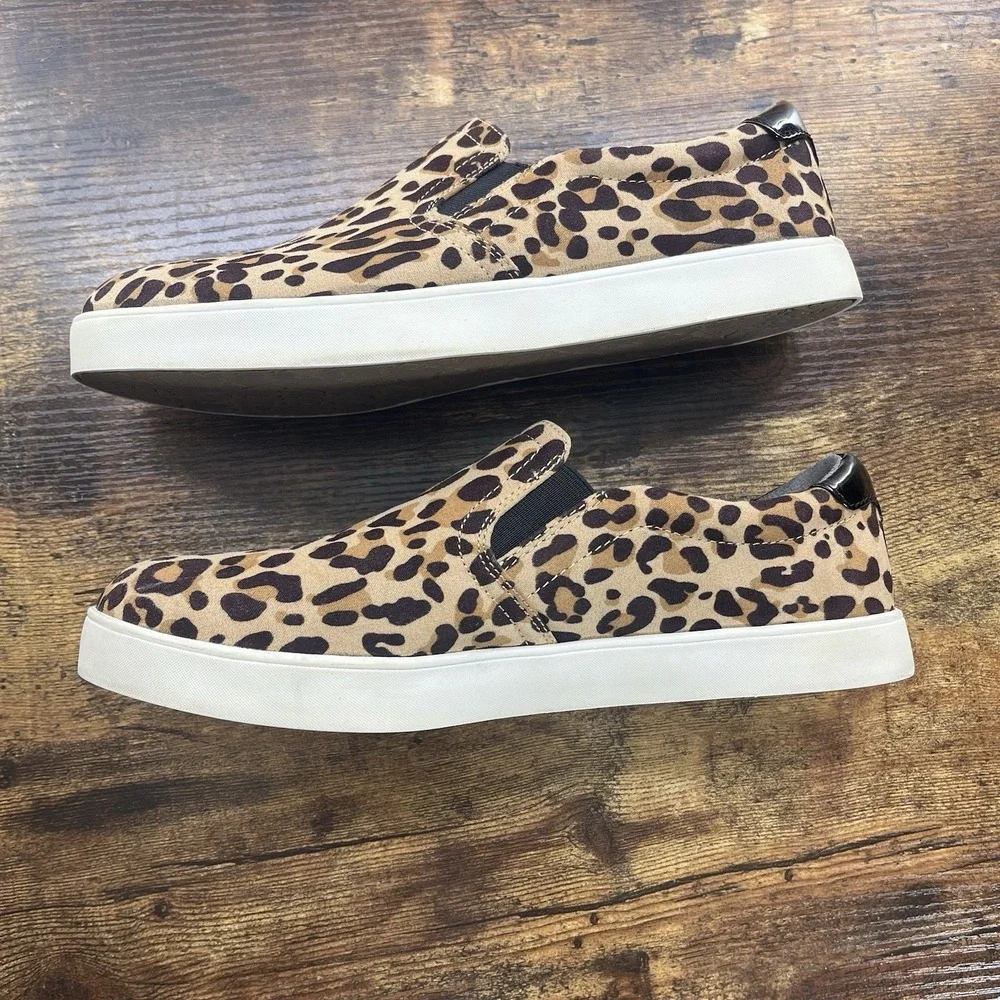 Dr. Scholls Leopard Print Loafers Size 8.5M Be Free Comfort Flats Slip On Casual